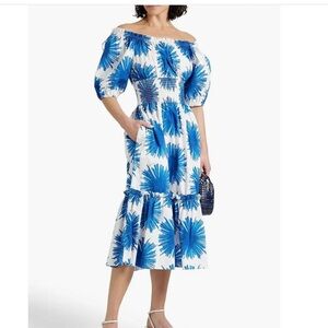 Cara Cara Mimi Smocked Off the Shoulder Midi Dress NWOT